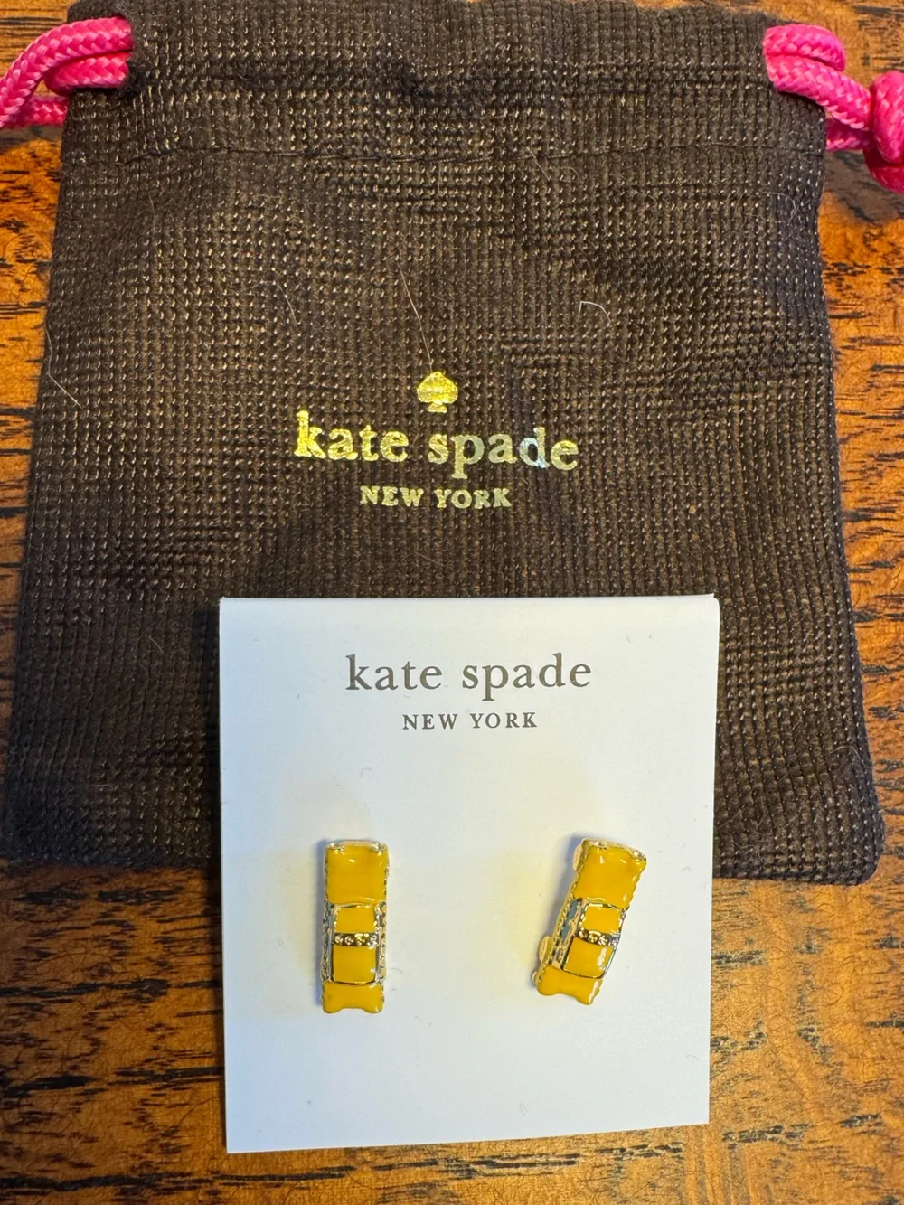 NWOT Kate Spade Hit The City Yellow Taxi Stud Earrings